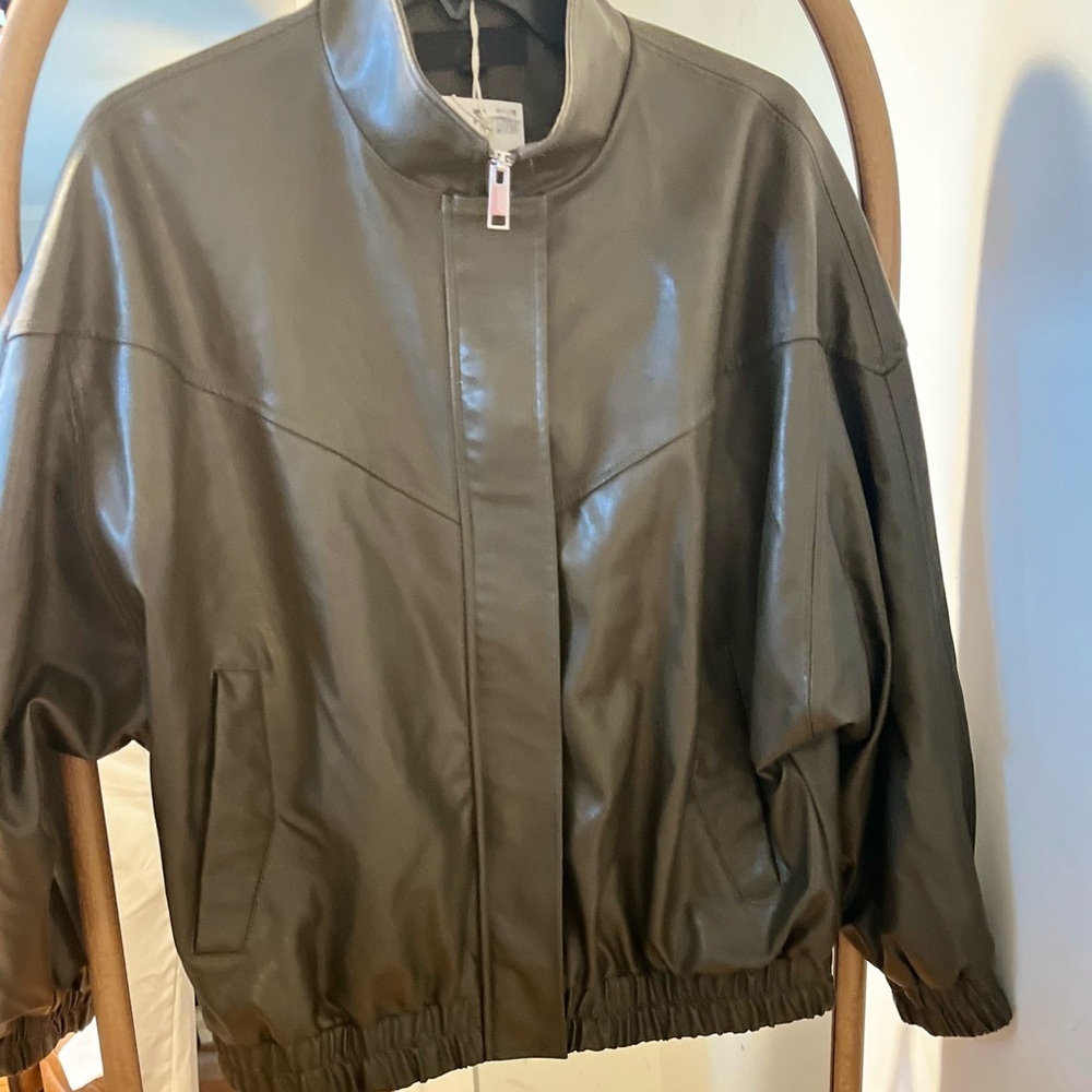 TREND NEW  ZARA FAUX LEATHER HIGH COLLAR BOMBER JACKET 
🚨FIRM PRICE NO DISCOUNT - Picture 8 of 16